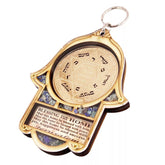 Angled carved wooden Jewish Hamsa evil eye charm decor